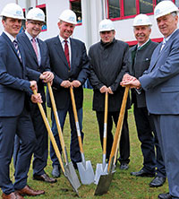 (From left): Managing director Harald Hertweck, project manager Rainer K&#252;hnel, Peer Gollnick and Josef Pfefferle of Dobler Consult Engineering, mayor Franz Erhart and deputy district administrator Wolfgang Hannig.